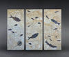 Fossil Fish Triptych with Stingray - 75 x 57 inches