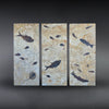 Fossil Fish Triptych with Stingray - 75 x 57 inches