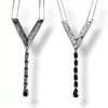 Cascade Waterfall Series Necklace - Seymchan Meteorite and Onyx