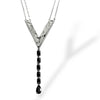 Cascade Waterfall Series Necklace - Seymchan Meteorite and Onyx