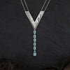 Cascade Waterfall Series Necklace - Seymchan Meteorite, Aquamarine