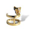 Bull's Head Ring - Sikhote Alin Meteorite and Diamonds set in Gold