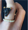 Bull's Head Ring - Sikhote Alin Meteorite and Diamonds set in Gold