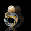 Gorgona's Dream Ring - Brown Carribean Conch Pearl and Diamonds