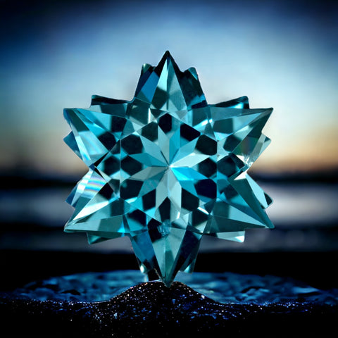 Aquamarine Snowflake. Artisan: Rudi Wobito