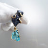 M32 Earrings - Aquamarine and Sikhote Alin Meteorite set in Gold